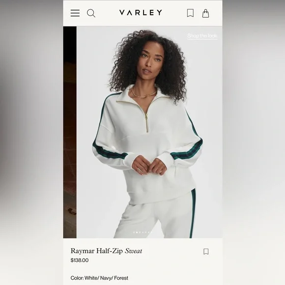 Varley White Zip-Up with Gold Accents - Picture 8 of 12